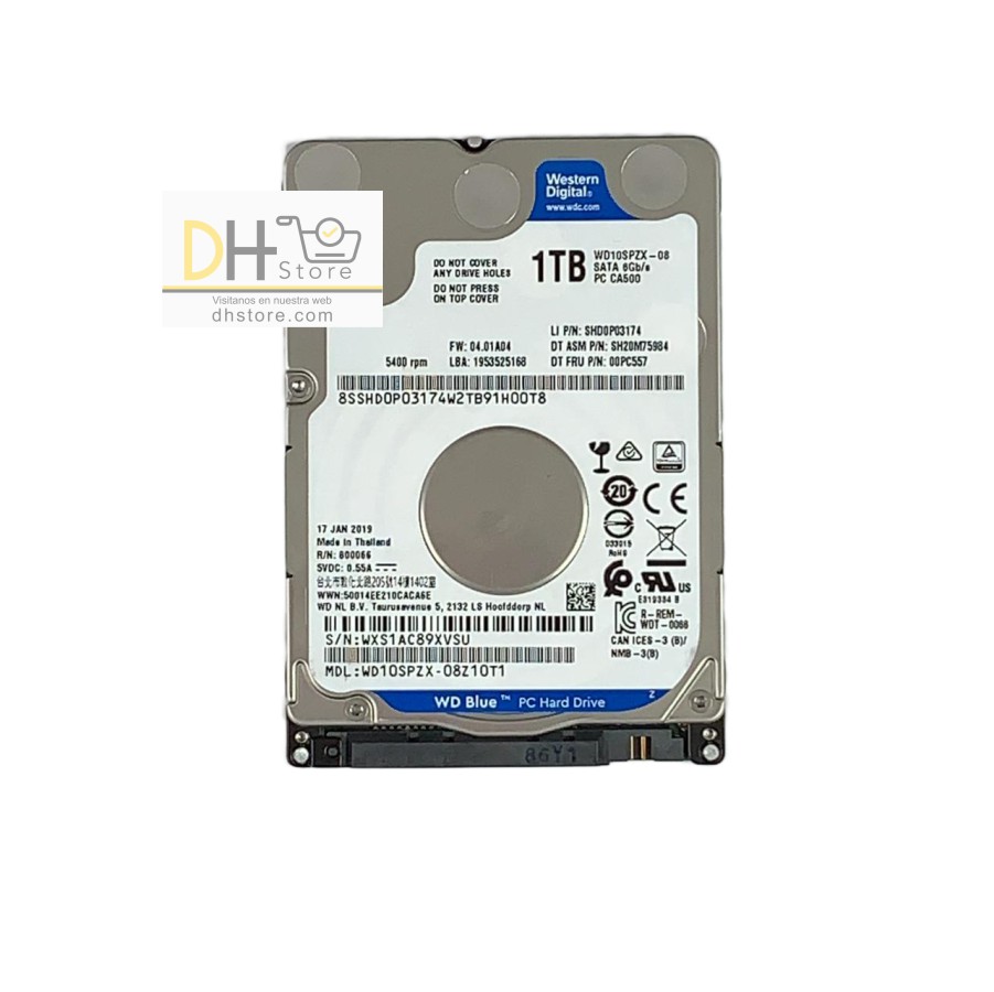 Disco Duro Pull Slim Portatil 1 Tera Wd Blue Hdd 1000gb