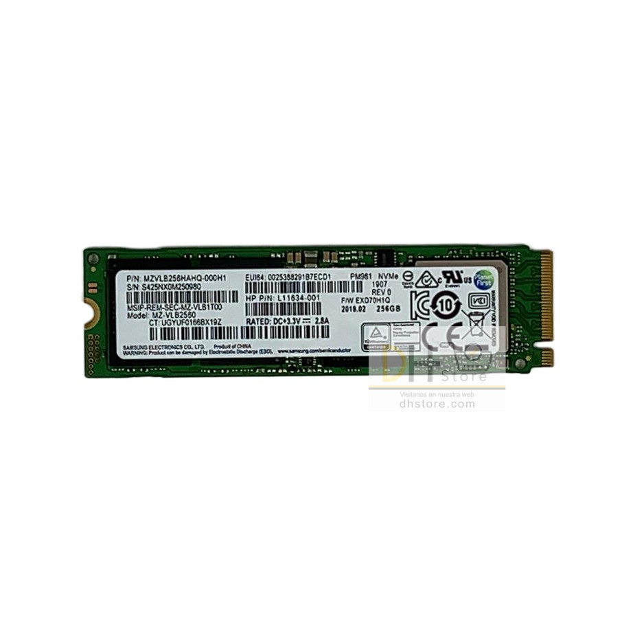 Ssd M.2 Pm981 256 Gb M.2 2280 Disco Duro De Estado Sólido M2