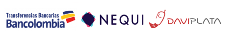 Recibimos pagos por Bancolombia, Nequi y Daviplata