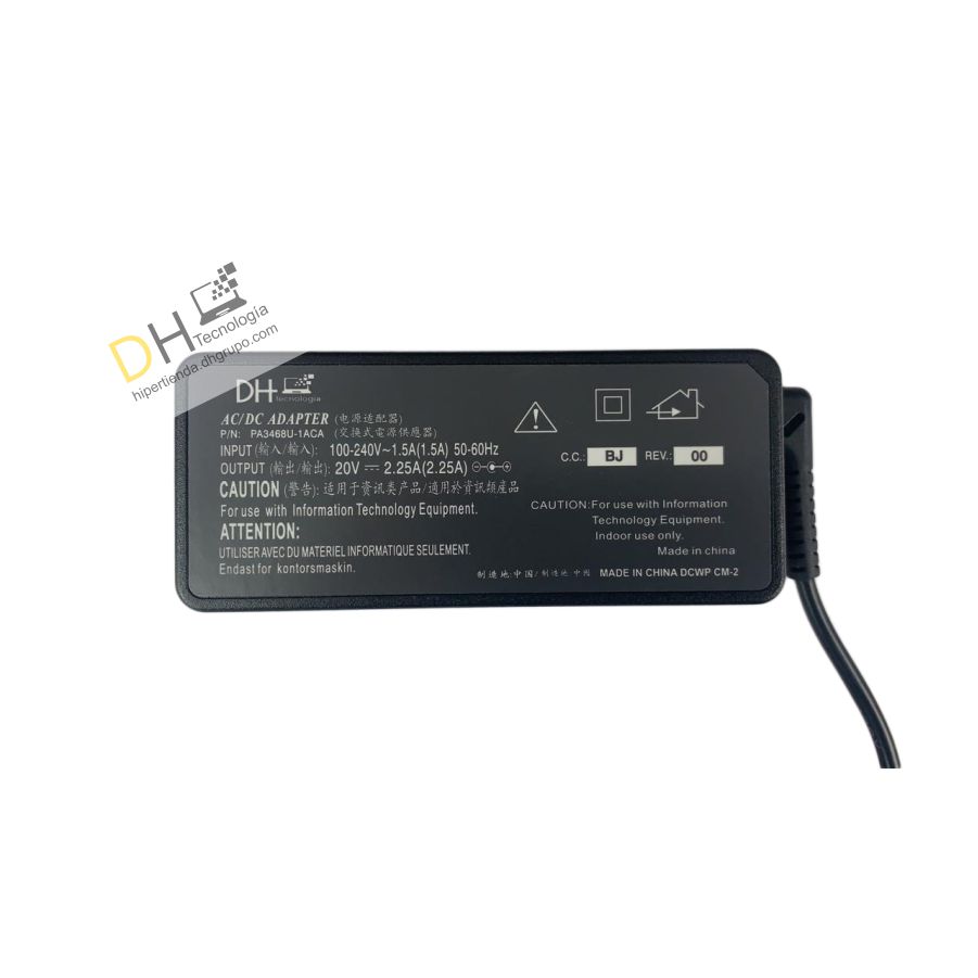 Cargador Portátiles Lenovo Punta Usb 20v 2.25 Nuevo