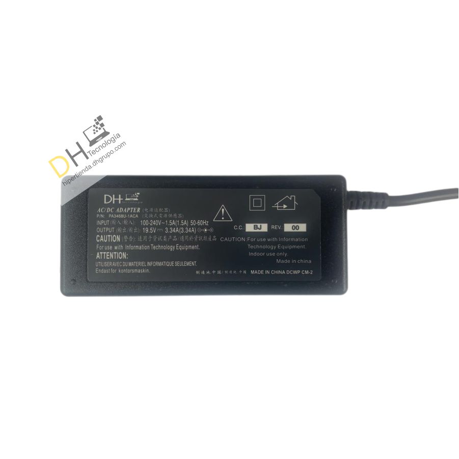 Cargador Para Portátil Dell 19.5v 3.34a Punta 7.4* 5.0mm