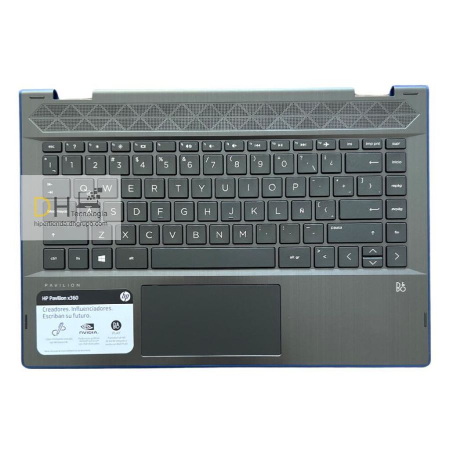 Teclado Hp Pavilion Tapa Mouse 14-cd000 14-cd Borde Azul